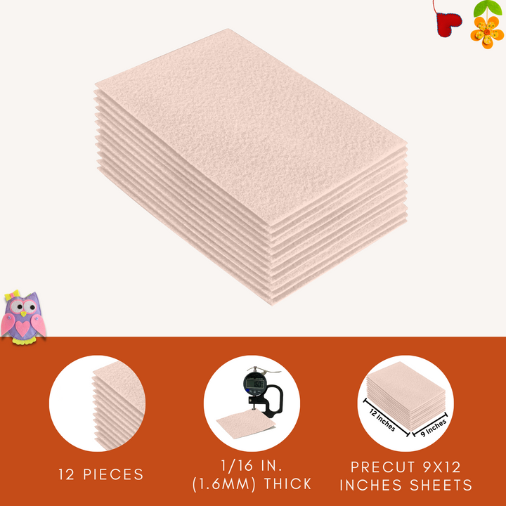 Acrylic Felt 9"X12" Sheet Packs | Sand - FabricLA.com