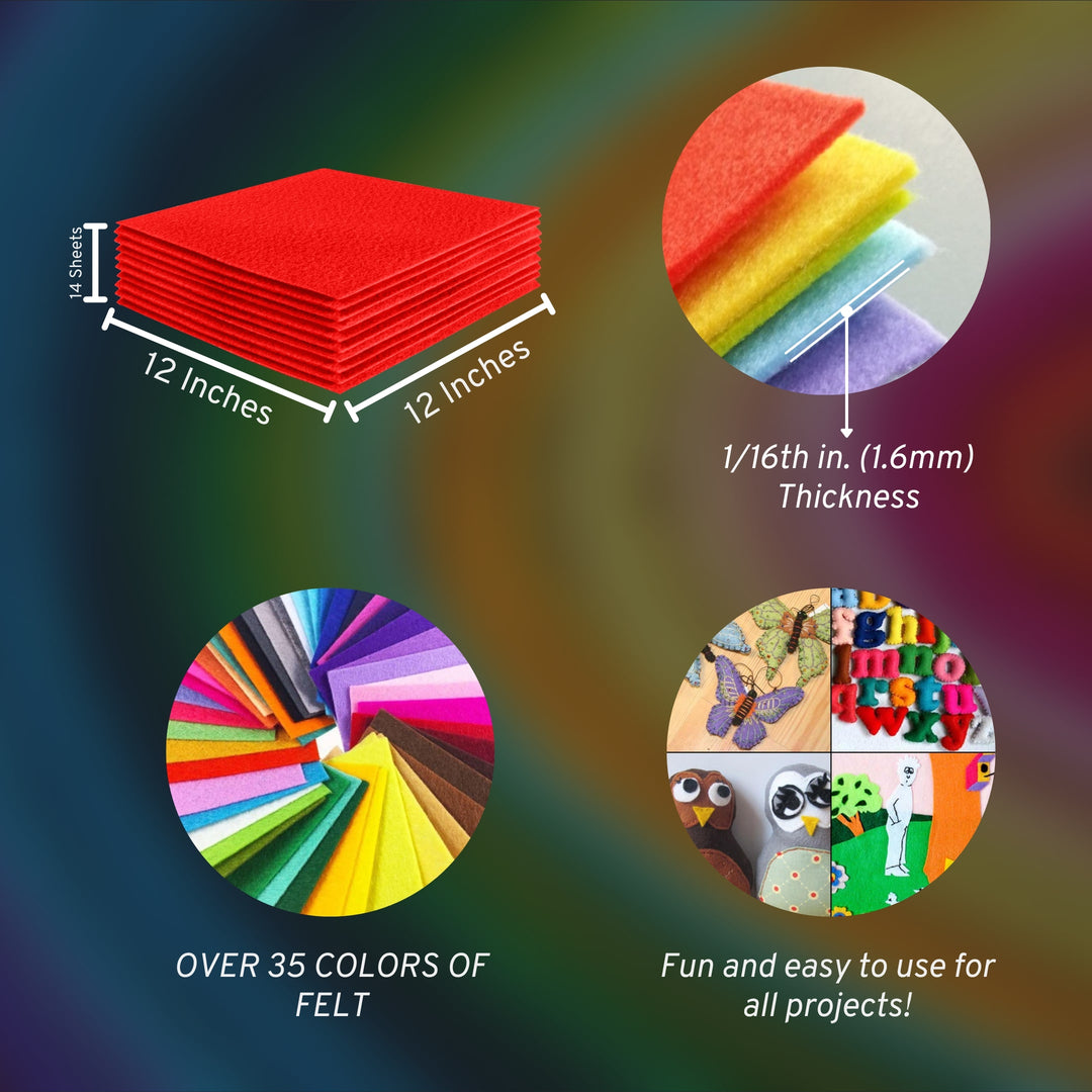Acrylic Felt Craft Sheet Packs | Hot Orange A23 - FabricLA.com