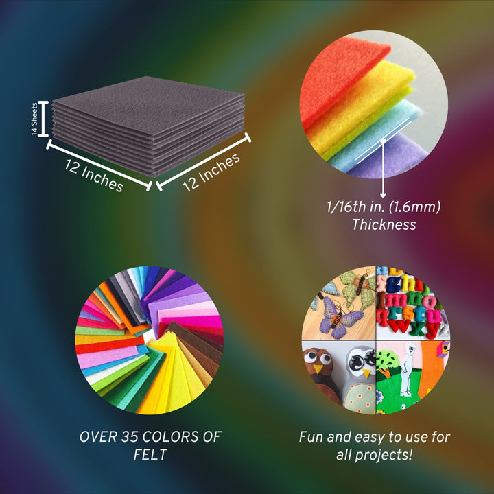 Acrylic Felt Craft Sheet Packs | Platinum Gray - FabricLA.com