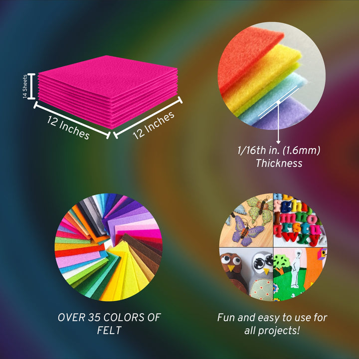 Acrylic Felt Craft Sheet Packs | Neon Pink - FabricLA.com
