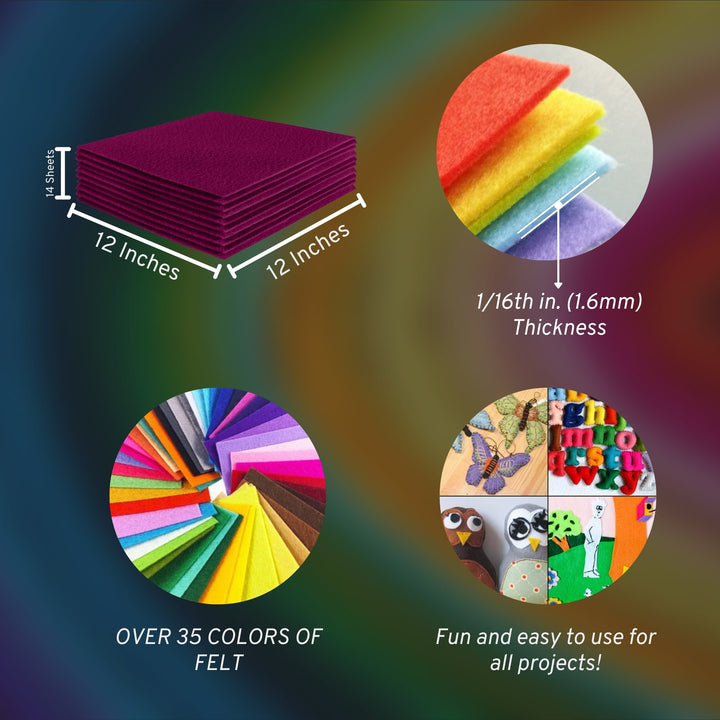 Acrylic Felt Craft Sheet Packs | Rose - FabricLA.com