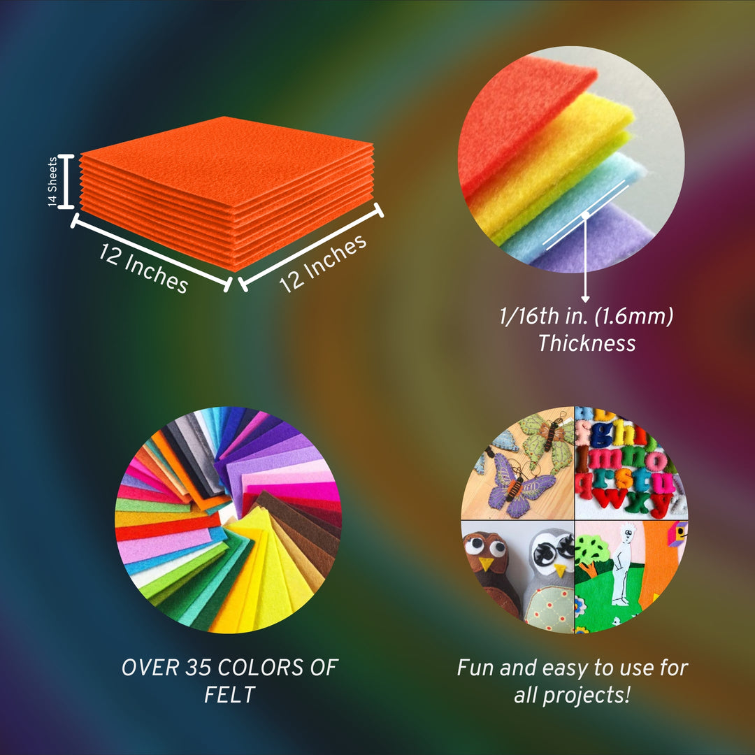 Acrylic Felt Craft Sheet Packs | Light Orange - FabricLA.com