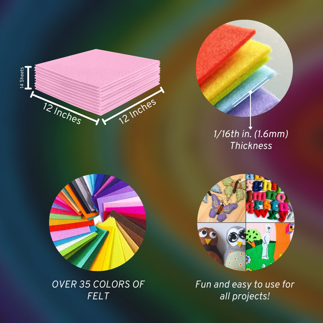 Acrylic Felt Craft Sheet Packs | Baby Pink A45 - FabricLA.com
