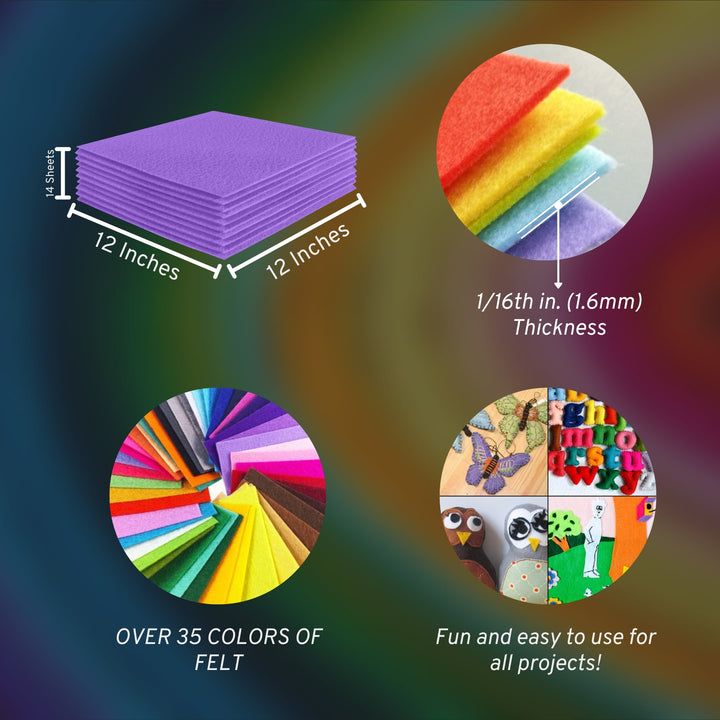 Acrylic Felt Craft Sheet Packs | Lavender A39 - FabricLA.com