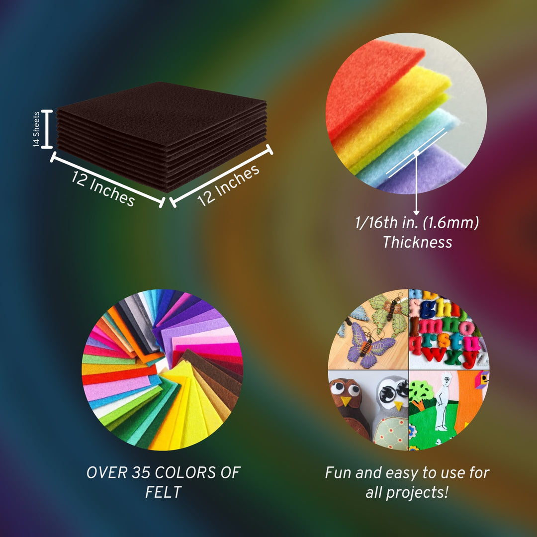 Acrylic Felt Craft Sheet Packs | Brown A31 - FabricLA.com