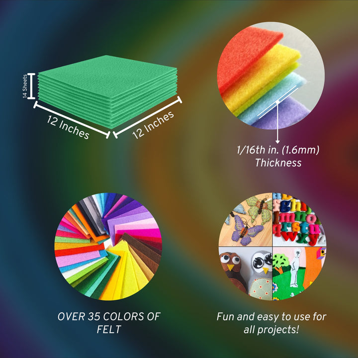 Acrylic Felt Craft Sheet Packs | Mint A17 - FabricLA.com
