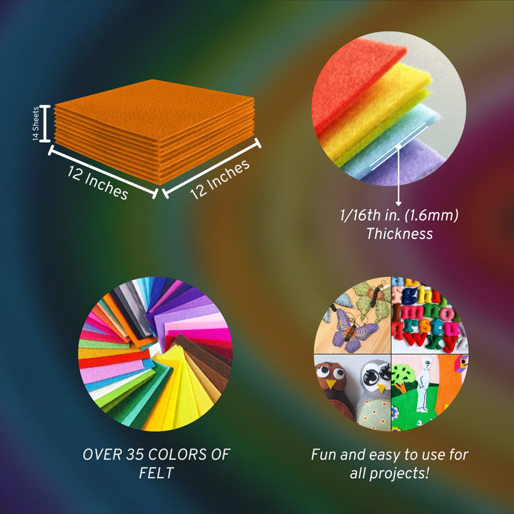 Acrylic Felt Craft Sheet Packs | Mango A3 - FabricLA.com