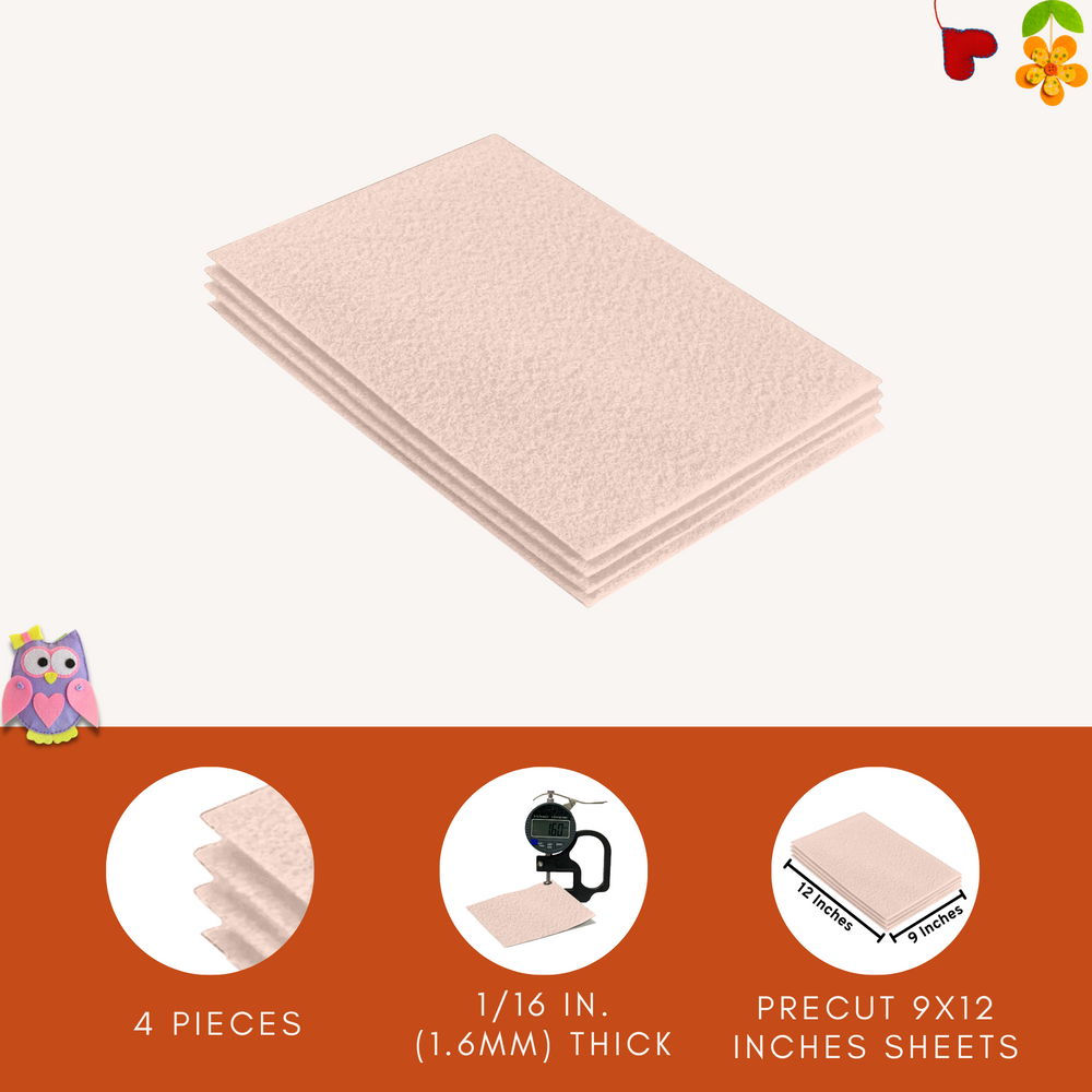 Acrylic Felt 9"X12" Sheet Packs | Sand - FabricLA.com