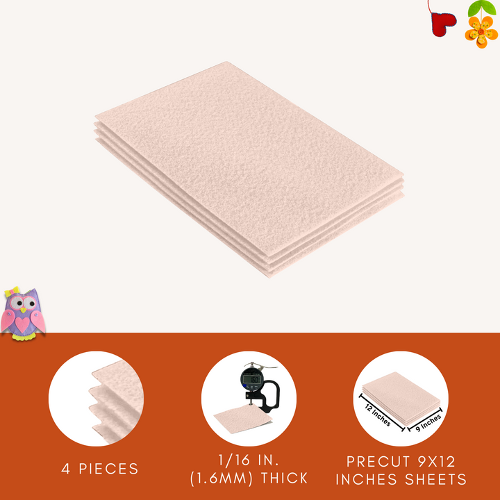 Acrylic Felt 9"X12" Sheet Packs | Sand - FabricLA.com