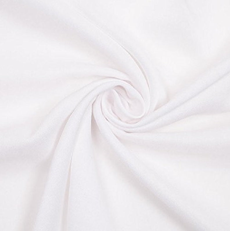 FabricLa Rayon Challis Fabric | White - FabricLA.com