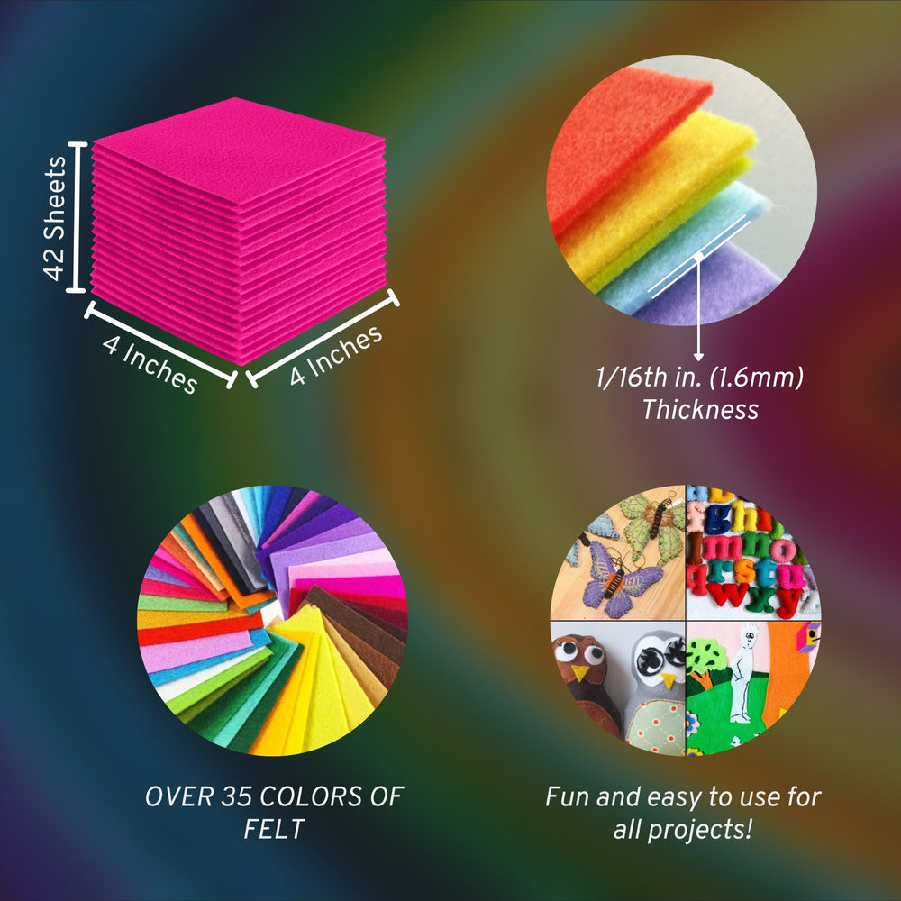 Acrylic Felt Craft Sheet Packs | Neon Pink - FabricLA.com