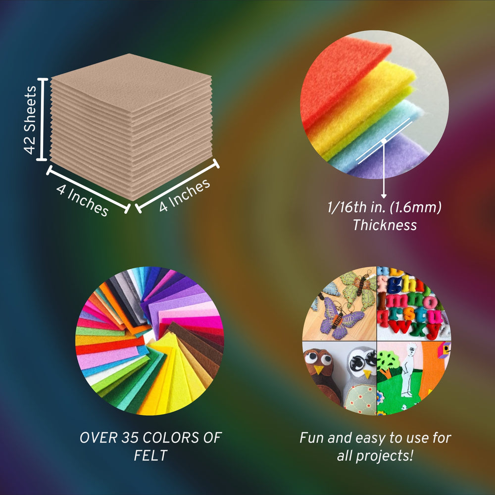 Acrylic Felt Craft Sheet Packs | Sandy A048 - FabricLA.com