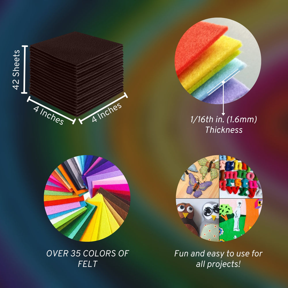 Acrylic Felt Craft Sheet Packs | Brown A31 - FabricLA.com