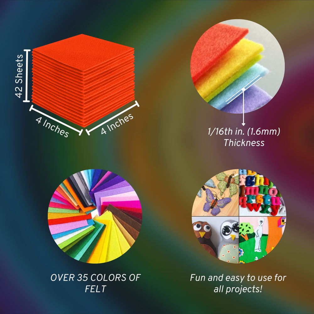 Acrylic Felt Craft Sheet Packs | Neon Orange - FabricLA.com