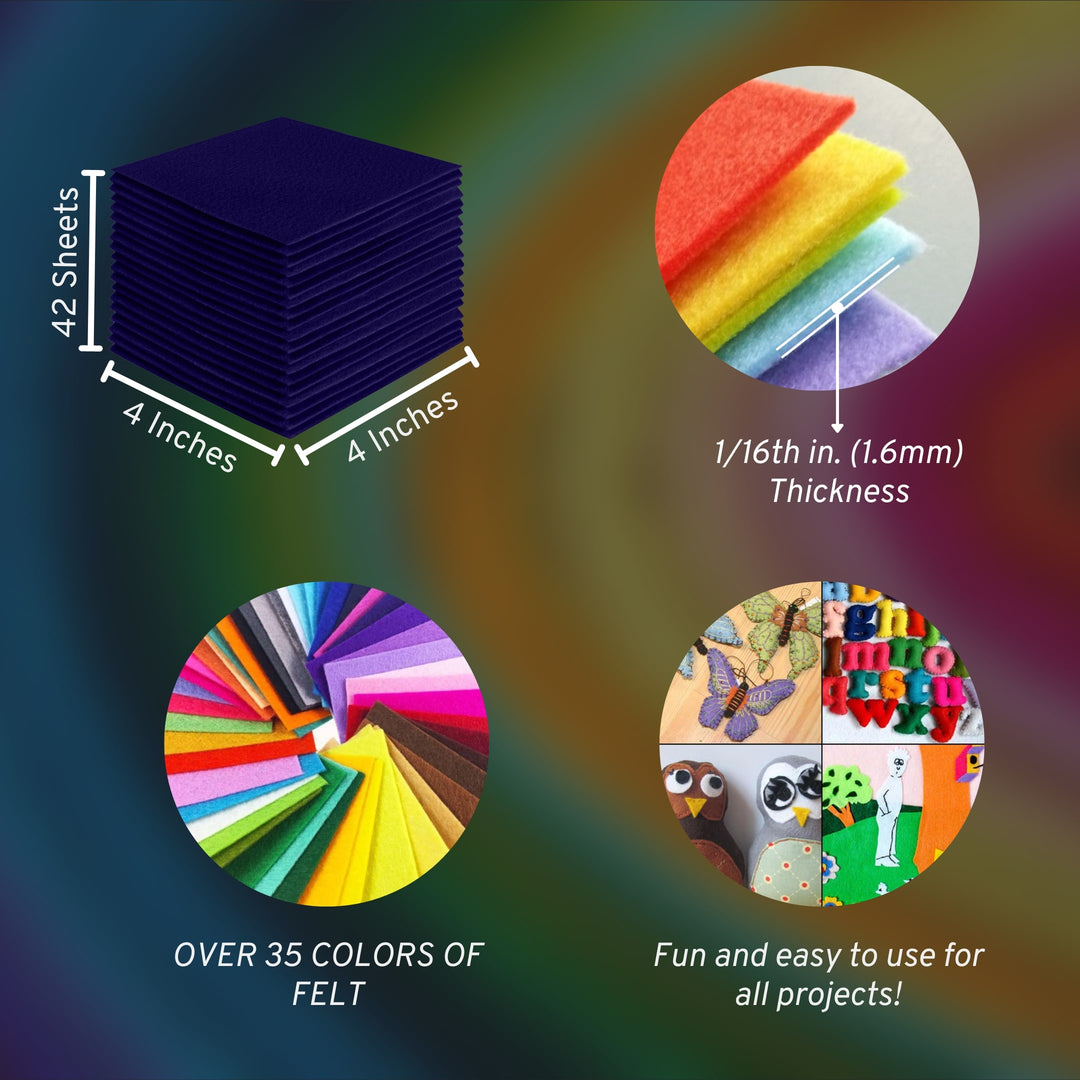 Acrylic Felt Craft Sheet Packs | Navy Blue A51 - FabricLA.com