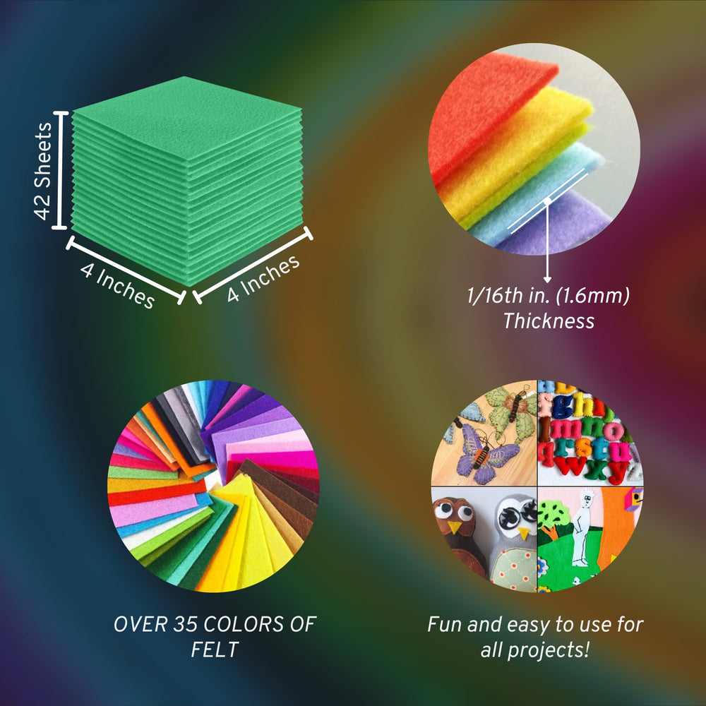 Acrylic Felt Craft Sheet Packs | Mint A17 - FabricLA.com