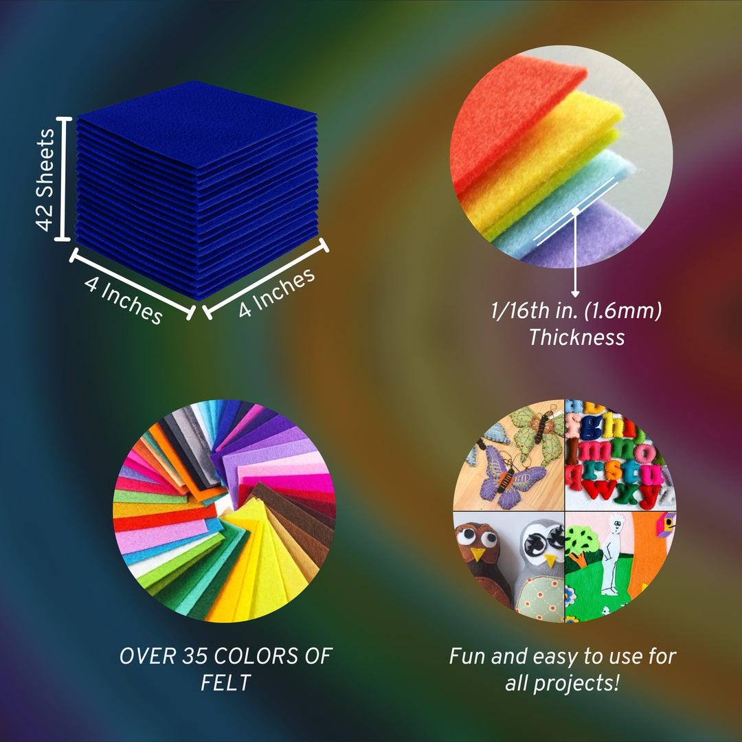 Acrylic Felt Craft Sheet Packs | Royal Blue A15 - FabricLA.com