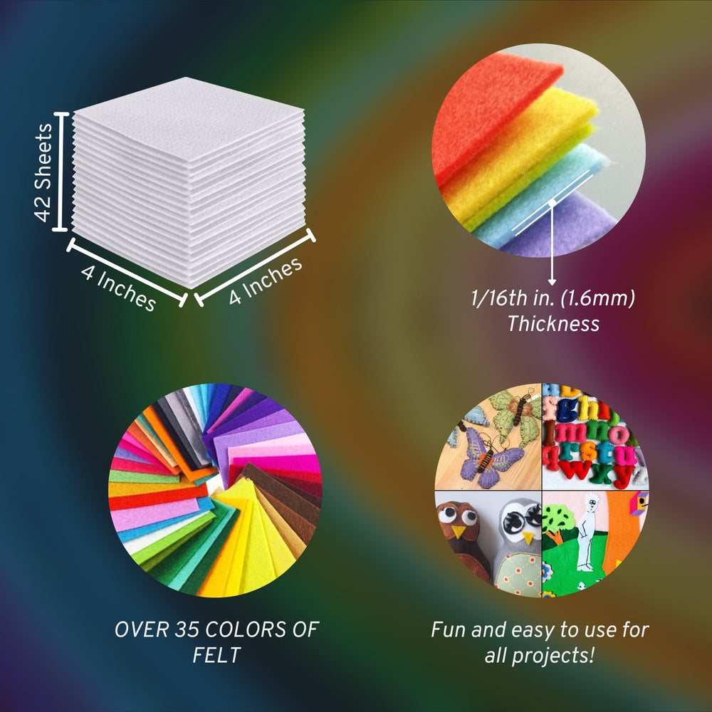 Acrylic Felt Craft Sheet Packs | White - FabricLA.com