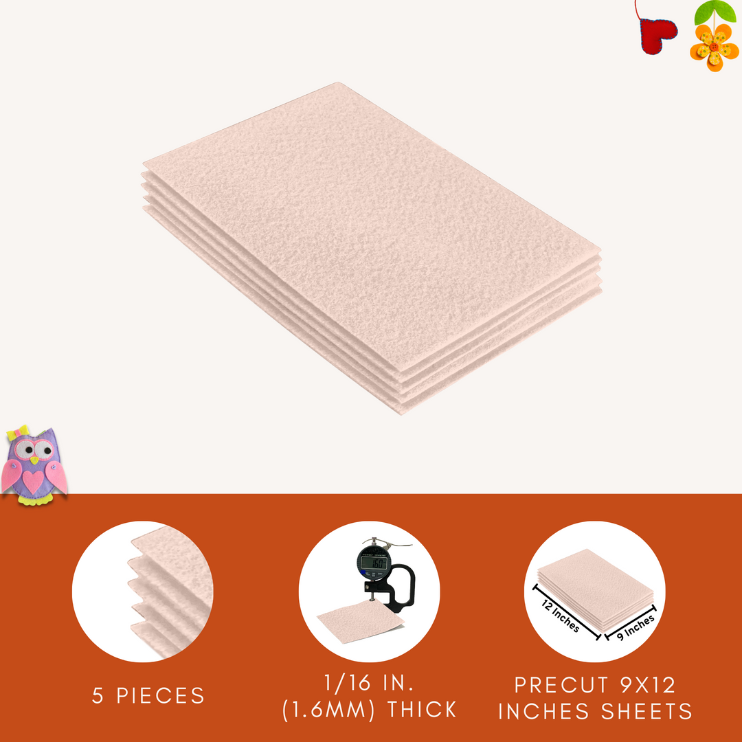 Acrylic Felt 9"X12" Sheet Packs | Sand - FabricLA.com