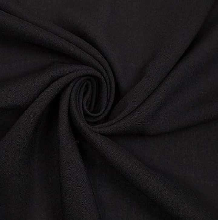 Rayon Challis Fabric | Black - FabricLA.com