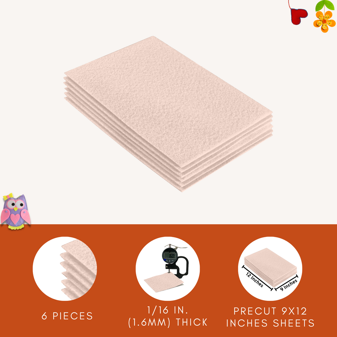 Acrylic Felt 9"X12" Sheet Packs | Sand - FabricLA.com
