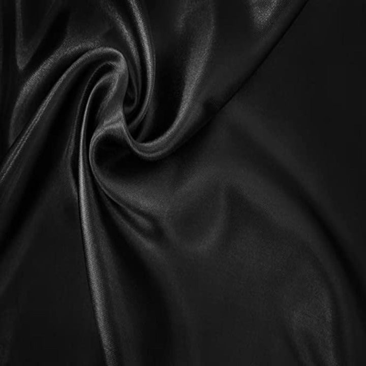 FabricLA Charmeuse Satin Fabric by The Yards - 58/60" Inches (150 cm) Wide Satin Silky Fabric | Black - FabricLA.com