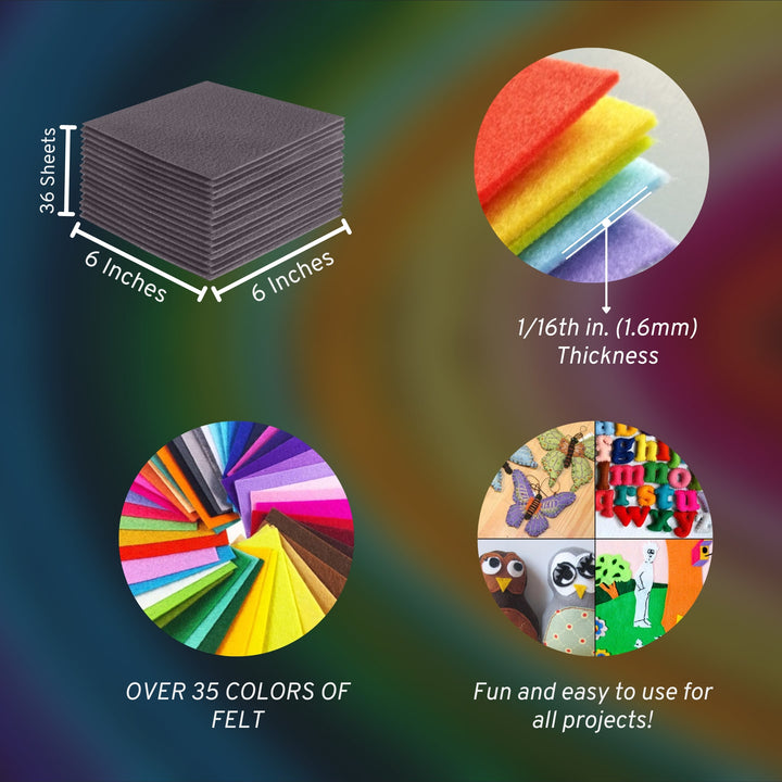Acrylic Felt Craft Sheet Packs | Platinum Gray - FabricLA.com