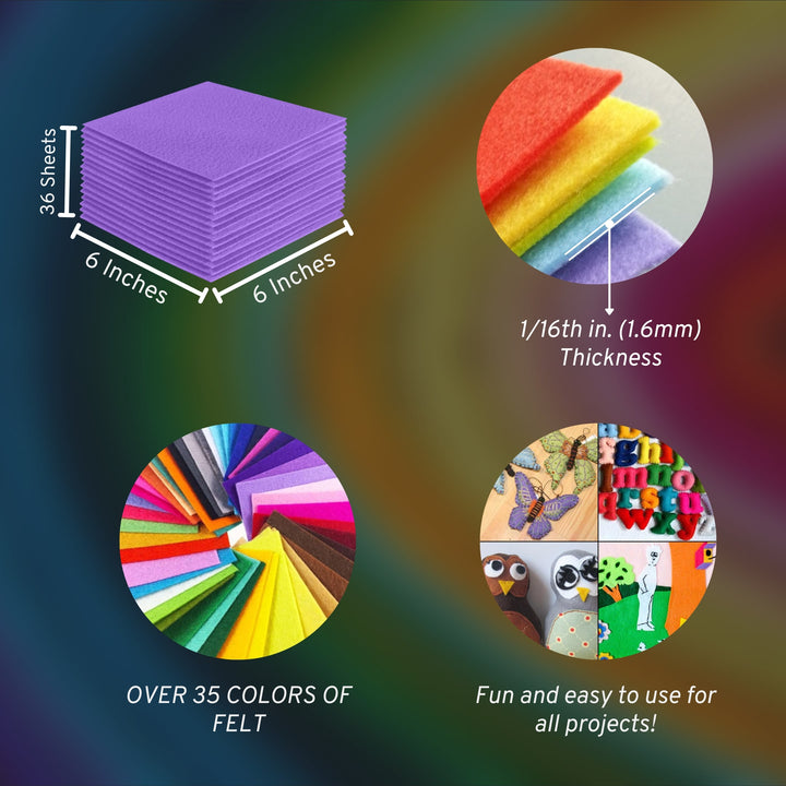 Acrylic Felt Craft Sheet Packs | Lavender A39 - FabricLA.com