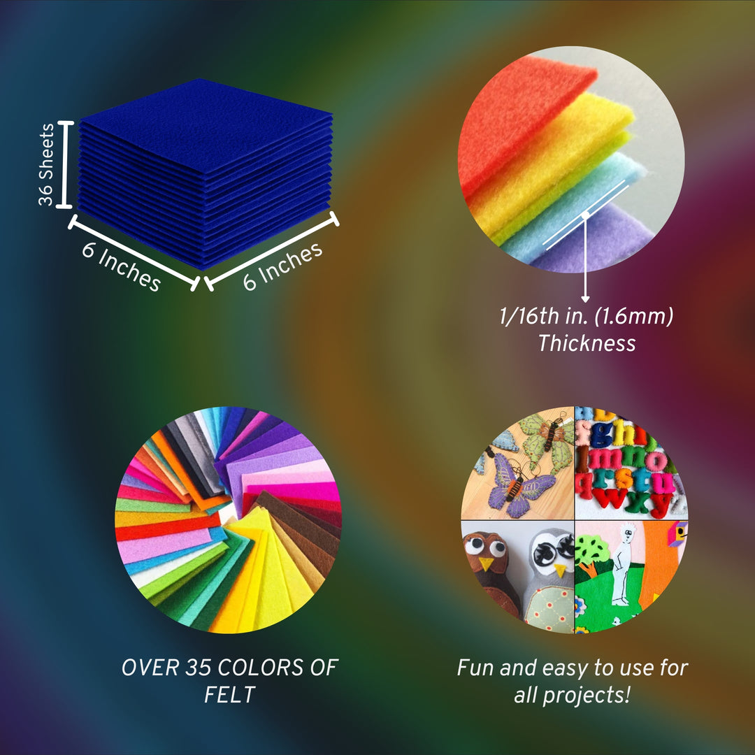 Acrylic Felt Craft Sheet Packs | Royal Blue A15 - FabricLA.com