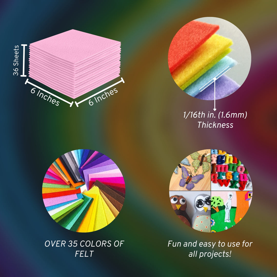 Acrylic Felt Craft Sheet Packs | Baby Pink A45 - FabricLA.com