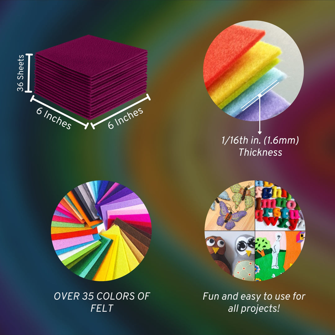 Acrylic Felt Craft Sheet Packs | Rose - FabricLA.com