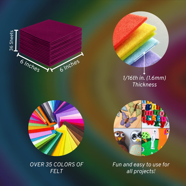 Acrylic Felt Craft Sheet Packs | Rose - FabricLA.com