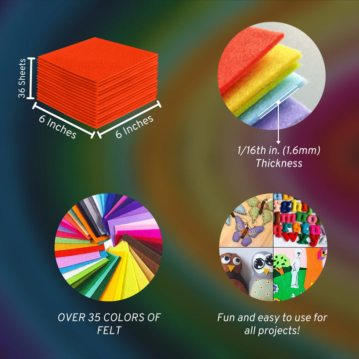 Acrylic Felt Craft Sheet Packs | Neon Orange - FabricLA.com