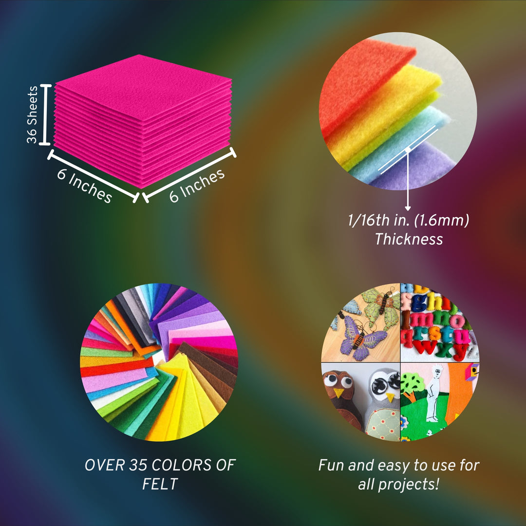 Acrylic Felt Craft Sheet Packs | Neon Pink - FabricLA.com