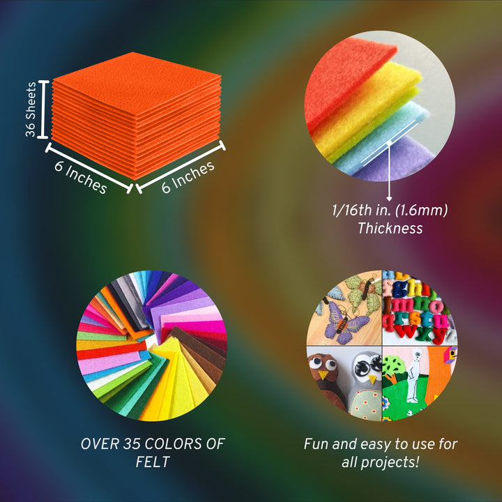 Acrylic Felt Craft Sheet Packs | Light Orange - FabricLA.com