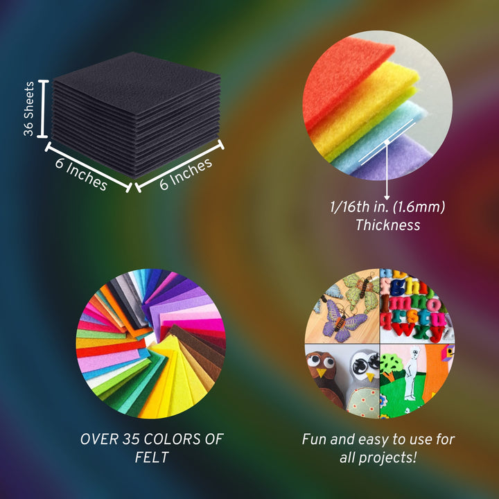 Acrylic Felt Craft Sheet Packs | Dark Gray - FabricLA.com