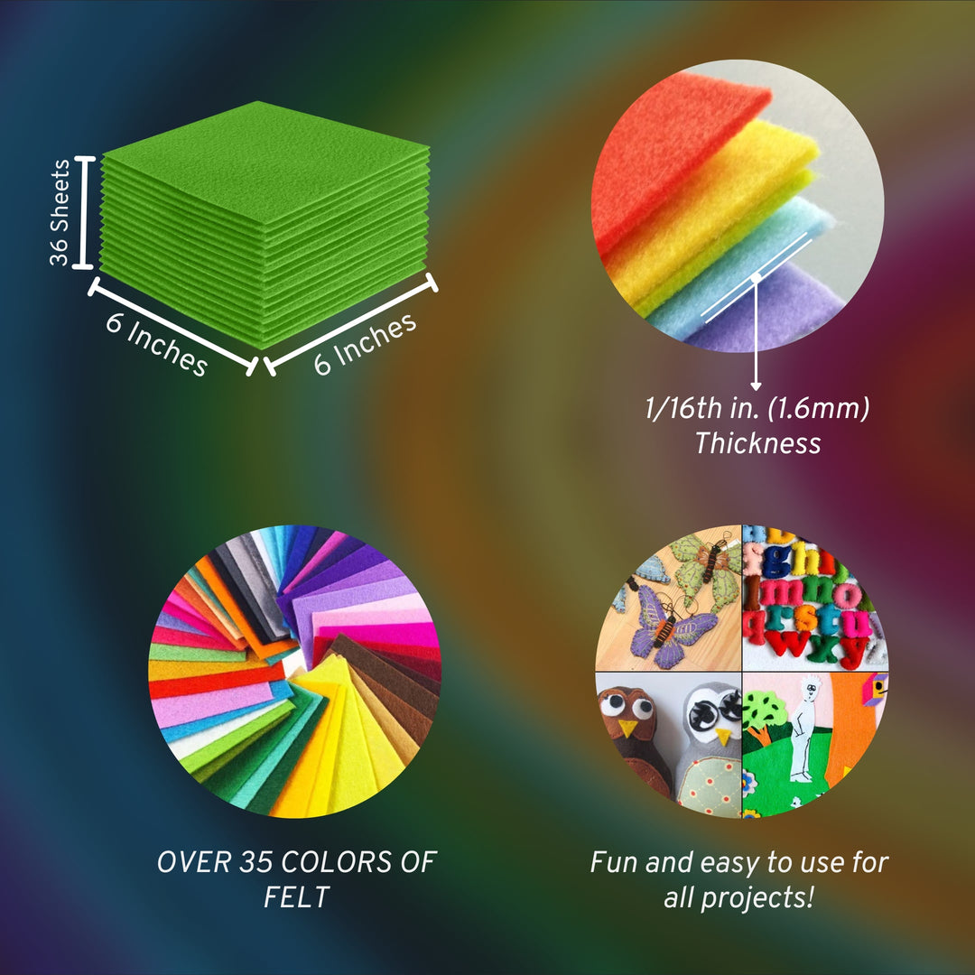 Acrylic Felt Craft Sheet Packs | Lime A18 - FabricLA.com