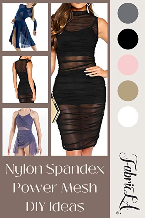 FabricLA Nylon Spandex Performance Power Mesh Fabric | Black - FabricLA.com
