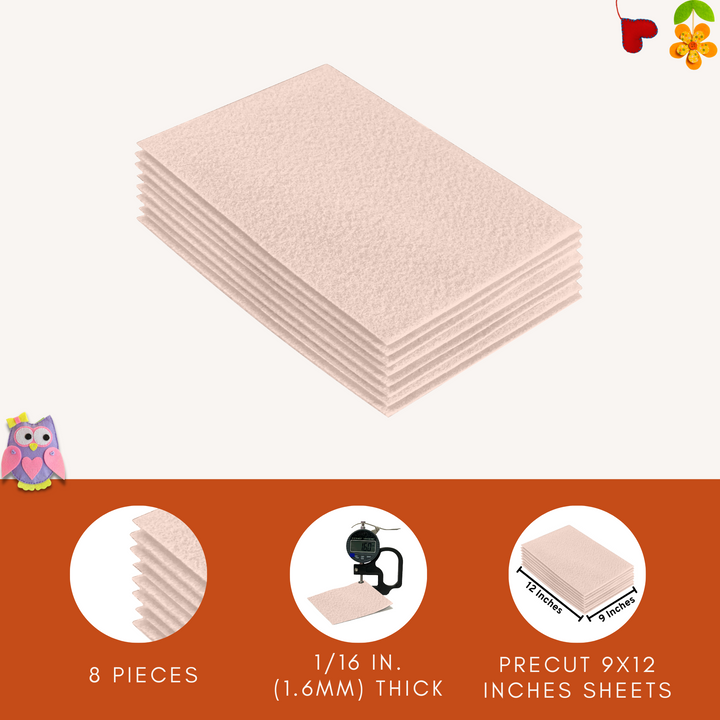 Acrylic Felt 9"X12" Sheet Packs | Sand - FabricLA.com
