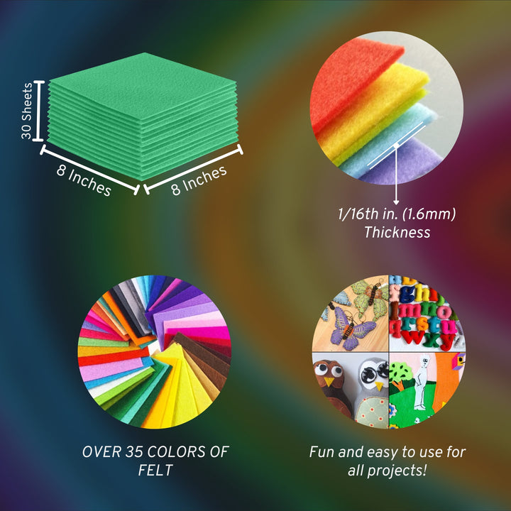 Acrylic Felt Craft Sheet Packs | Mint A17 - FabricLA.com