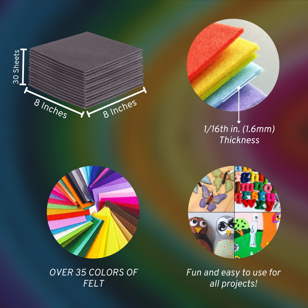 Acrylic Felt Craft Sheet Packs | Platinum Gray - FabricLA.com