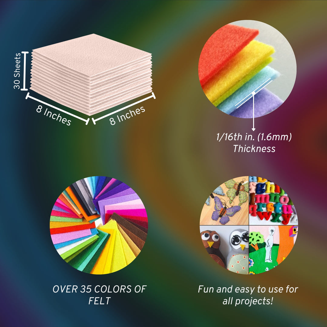 Acrylic Felt Craft Sheet Packs | Ivory A41 - FabricLA.com