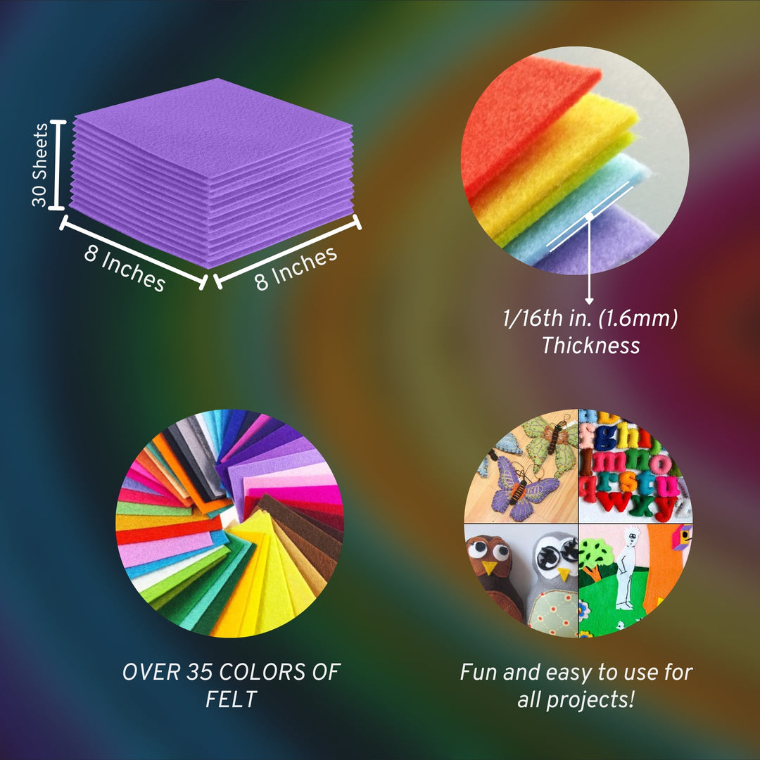 Acrylic Felt Craft Sheet Packs | Lavender A39 - FabricLA.com