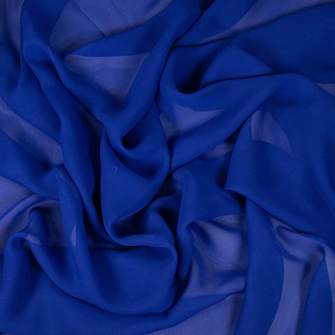 FabricLA Hi Multi Chiffon Fabric | Royal Blue - FabricLA.com
