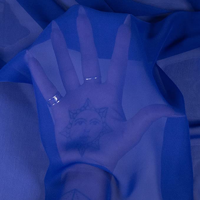 FabricLA Hi Multi Chiffon Fabric | Royal Blue - FabricLA.com