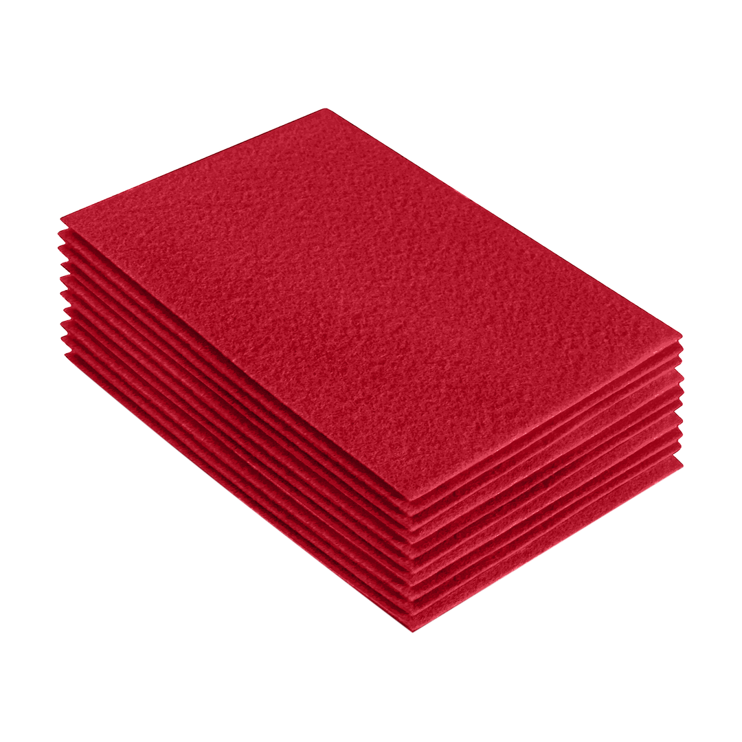 Acrylic Felt 9"X12" Sheet Packs | Red - FabricLA.com