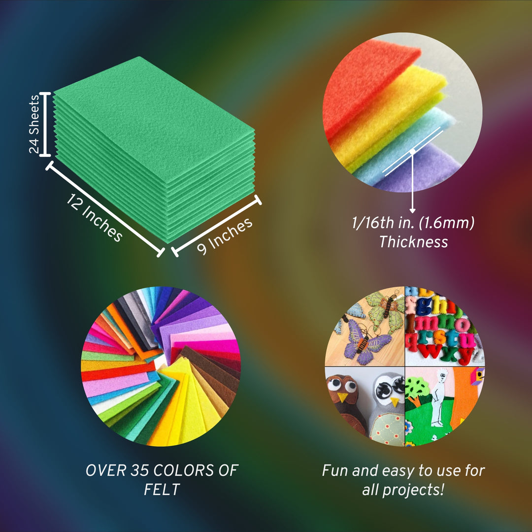 Acrylic Felt Craft Sheet Packs | Mint A17 - FabricLA.com