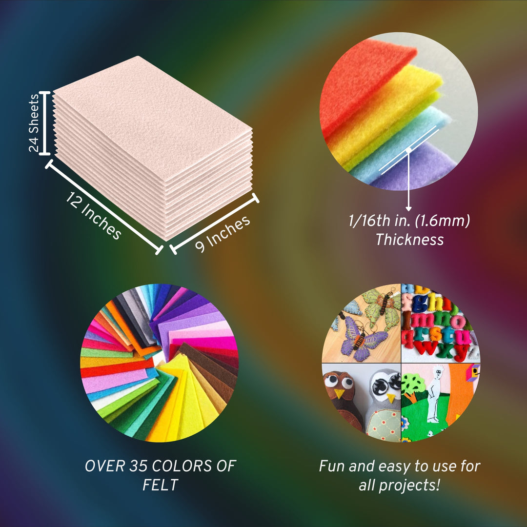 Acrylic Felt Craft Sheet Packs | Ivory A41 - FabricLA.com