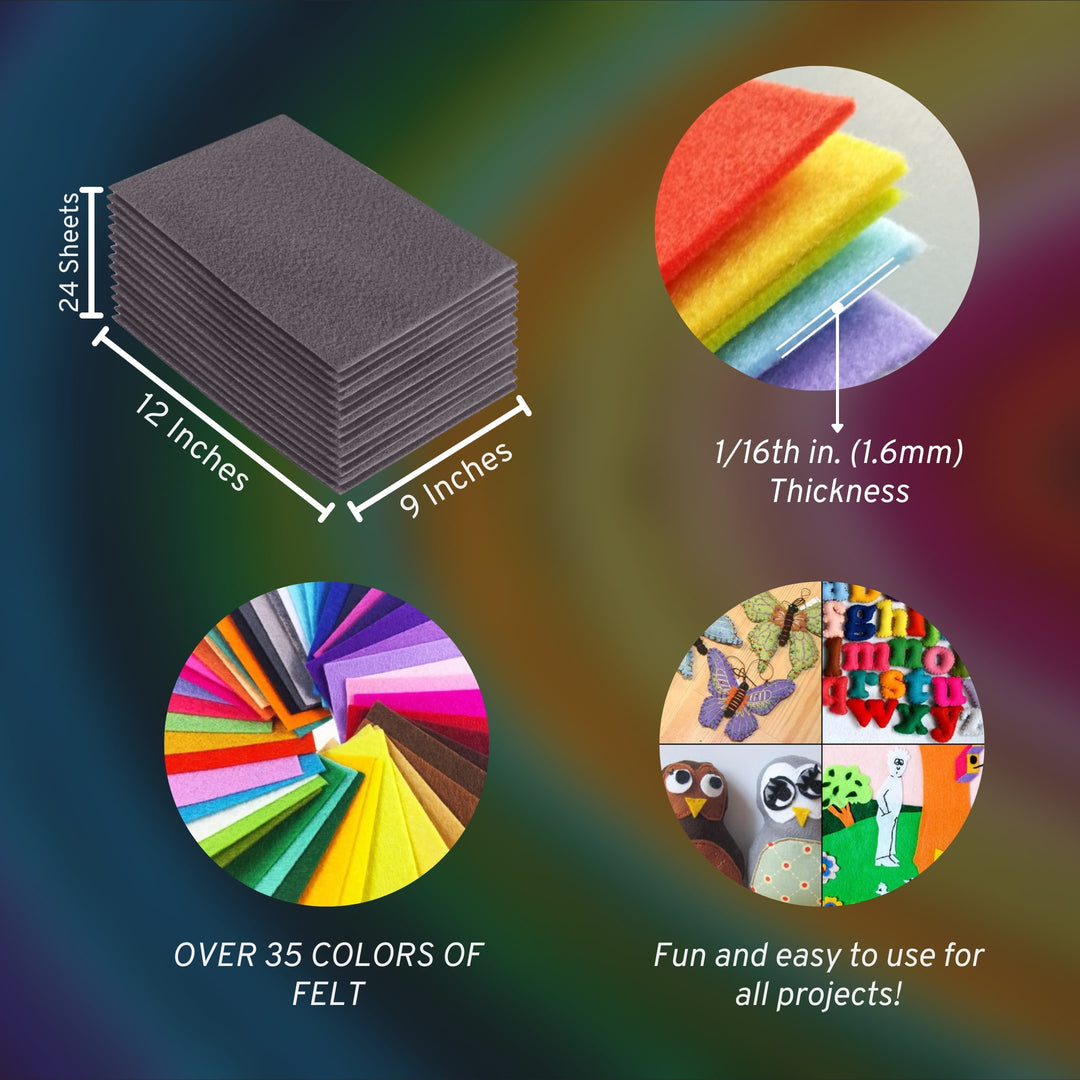 Acrylic Felt Craft Sheet Packs | Platinum Gray - FabricLA.com