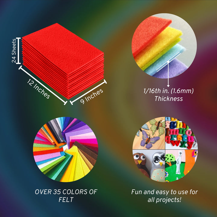 Acrylic Felt Craft Sheet Packs | Hot Orange A23 - FabricLA.com